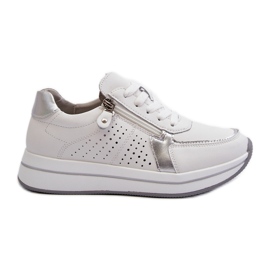 Sneakers da Donna in Pelle con Plateau Ligustra Bianca bianco