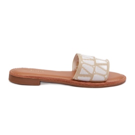 Infradito con tacco piatto da donna Beige Traivea