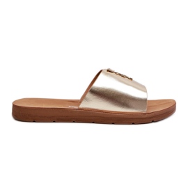 Infradito da Donna Su Suola Flat Con Decorazione In Eco Pelle, Makia Oro d'oro