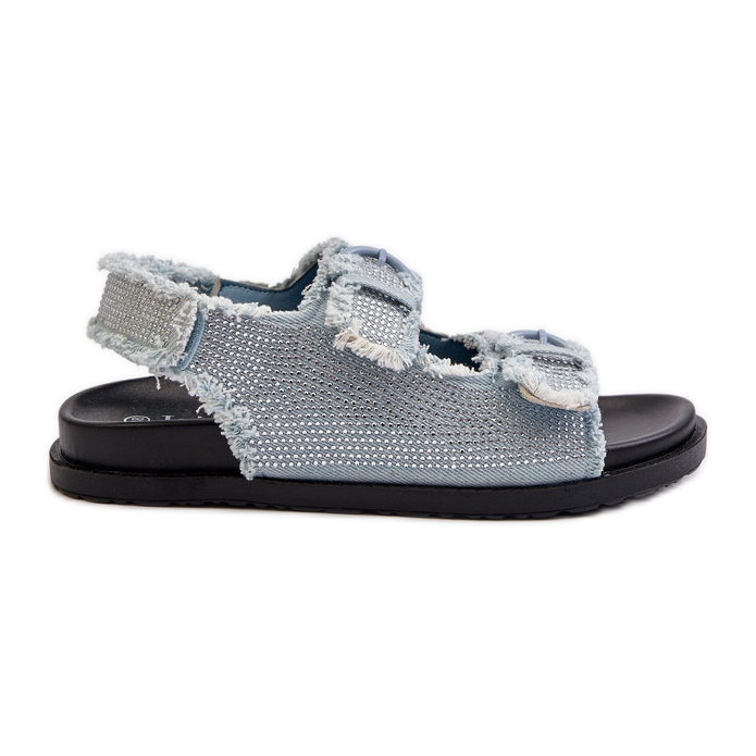 Sandali In Denim Decorati Da Donna Blu Irmale