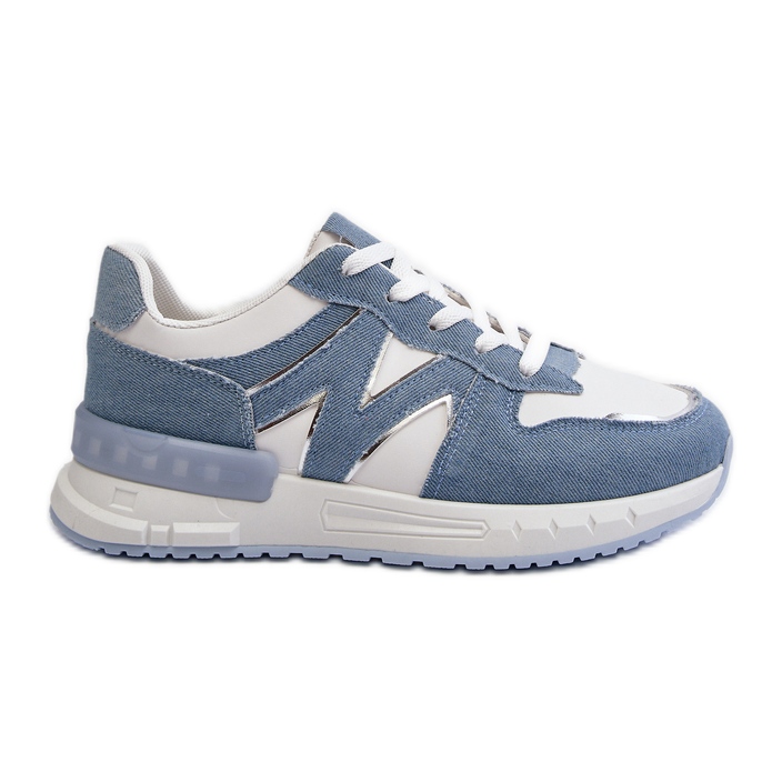 Sneakers Denim da Donna Realizzate in Eco Pelle, Kaimans Blu