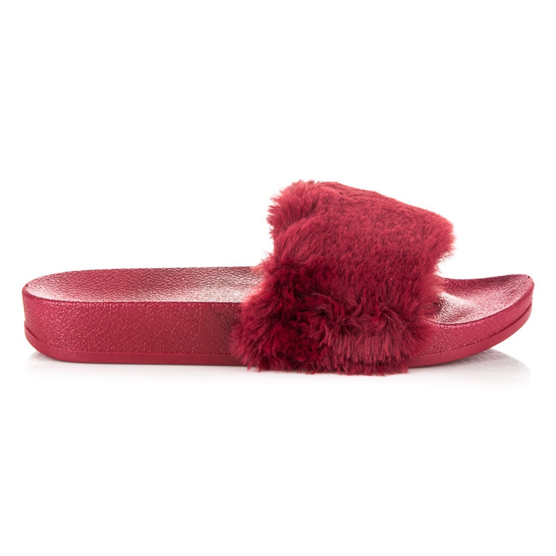 Via Giulia  Pantofole Rosse Con Pelliccia rosso