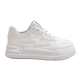 Sneakers da Donna con Plateau Realizzate in Eco Pelle, Lynnette Bianca