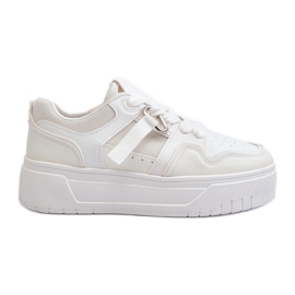 Sneakers Platform da Donna in Eco Pelle, Colore Bianco bianca