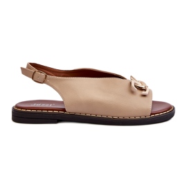 Sandali Con Tacco Piatto Da Donna Con Decorazione Jezzi Beige