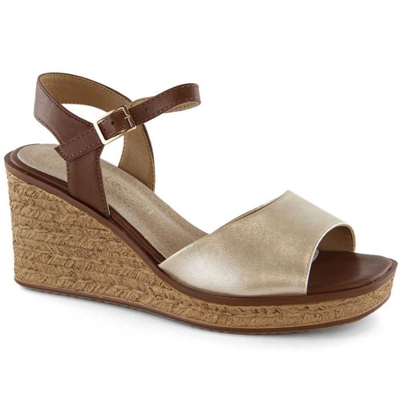 Sandali con zeppa Sergio Leone W SK441B, oro d'oro