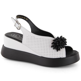 Sandali zeppa in pelle con perline Filippo W PAW529B bianco bianca
