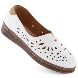 Scarpe Artiker W HBH72A in pelle bianca traforata