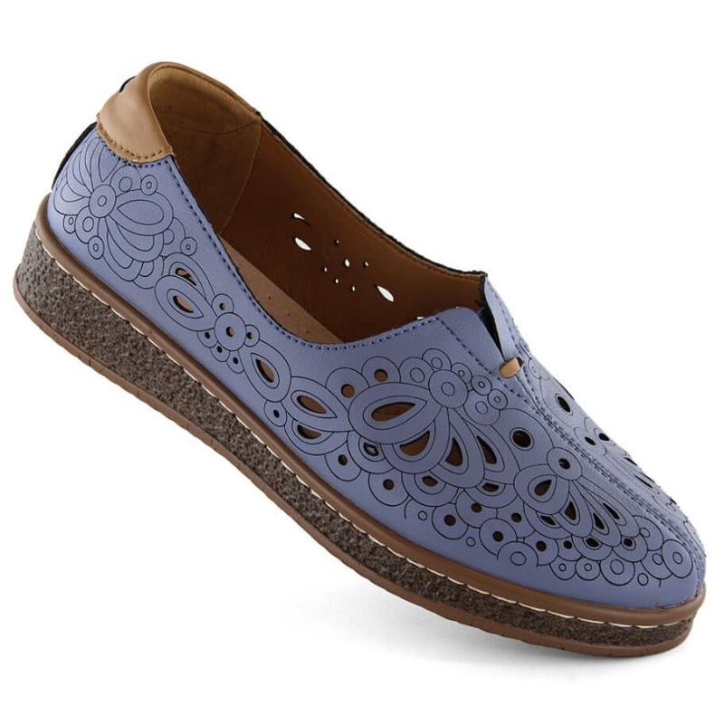 Scarpe traforate in pelle blu Artiker W HBH72B