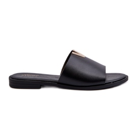 Infradito da Donna in Eco Pelle con Tacco Piatto, Nero Maliha