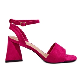 Vinceza Sandali con Tacco Alto da Donna Realizzati in Eco Camoscio Fucsia Upttima rosa