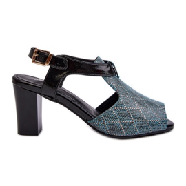 Turchese Turchese Queenmarie Sandali con Tacco Alto da Donna Realizzati in Eco Pelle verde