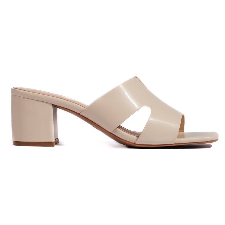 Infradito beige da donna con tacco alto
