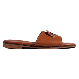 Infradito basse da donna color cammello marrone