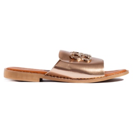 Eleganti infradito da donna color oro d'oro
