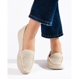 Mocassini beige da donna