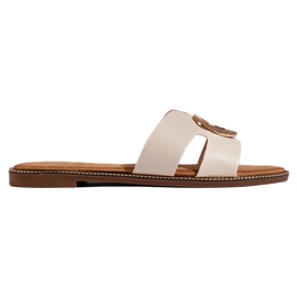 Ciabatte basse da donna beige