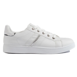 Scarpe sportive stringate bianche bianco