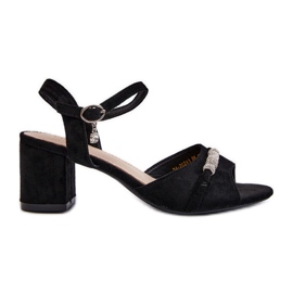 Vinceza Sandali Da Donna In Eco Camoscio Con Tacco Alto Con Decori, Narhi Nero