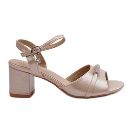 Vinceza Sandali Da Donna In Eco Pelle Con Tacco Alto Con Decorazioni Narhi Oro d'oro