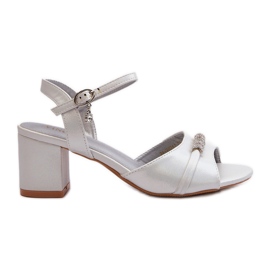 Vinceza Sandali Da Donna In Eco Pelle Con Tacco Alto Con Decori Narhi Argento