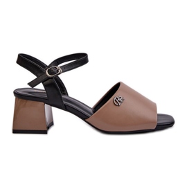 Vinceza Sandali Eleganti da Donna Realizzati in Eco Pelle su Blocco, Beige Vattima