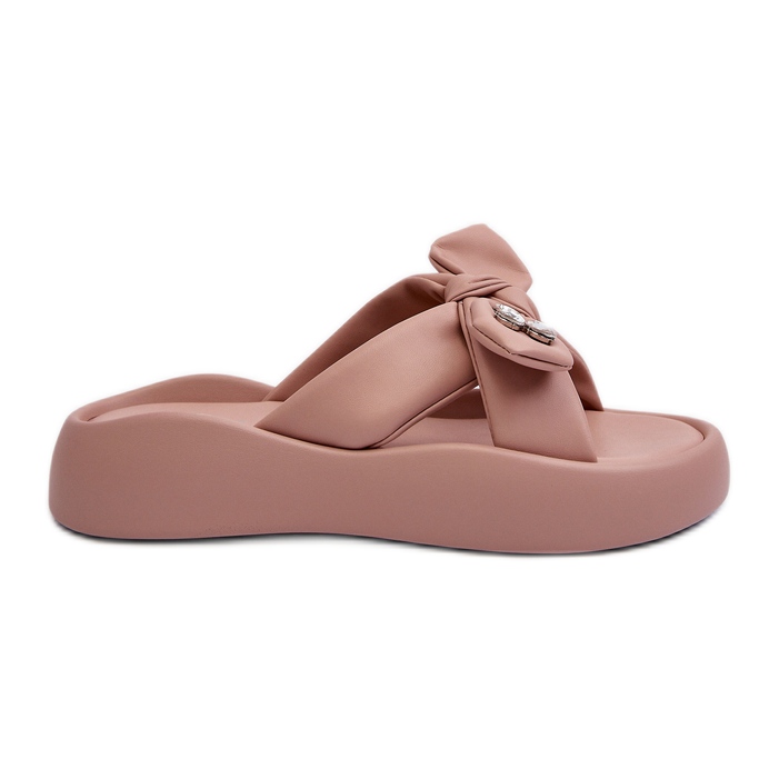Infradito da Donna in Pelle con Plateau Rosa GOE NN2N4109