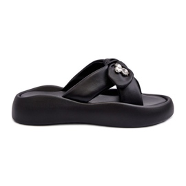 Infradito da Donna in Pelle con Plateau Nere GOE NN2N4110 nero