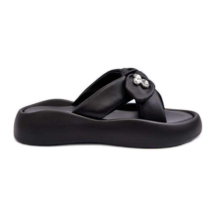 Infradito da Donna in Pelle con Plateau Nere GOE NN2N4110 nero