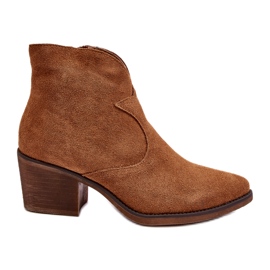 S.Barski Stivali da cowboy in pelle scamosciata con cerniera D&amp;A SN622-29 Cammello marrone