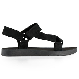 Sandali sportivi da donna neri con chiusura in velcro nero