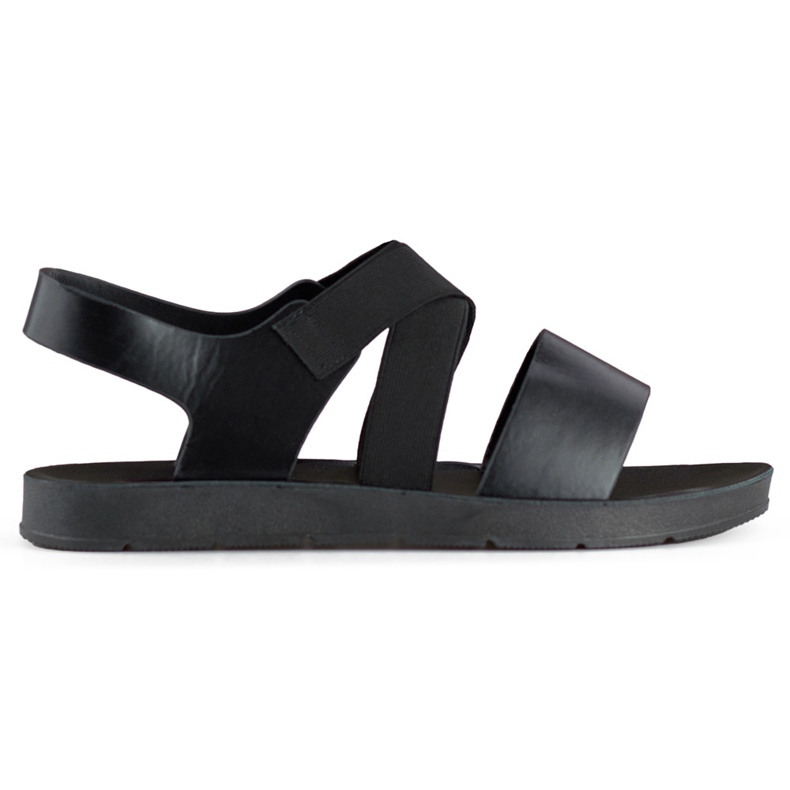 Sandali elastici neri con tomaia aderente e fascia elastica nero