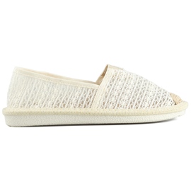 Espadrillas in rete beige, espadrillas ariose da donna