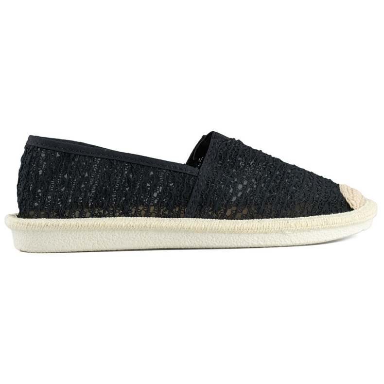Espadrillas in rete nera, espadrillas ariose da donna nero