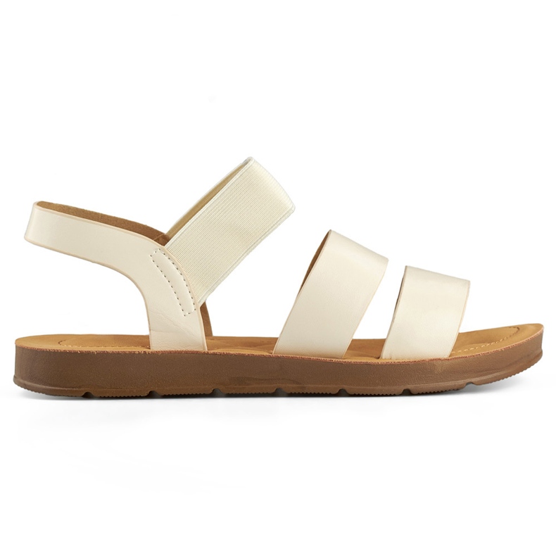 Sandali slip-on da donna beige con fascia elastica