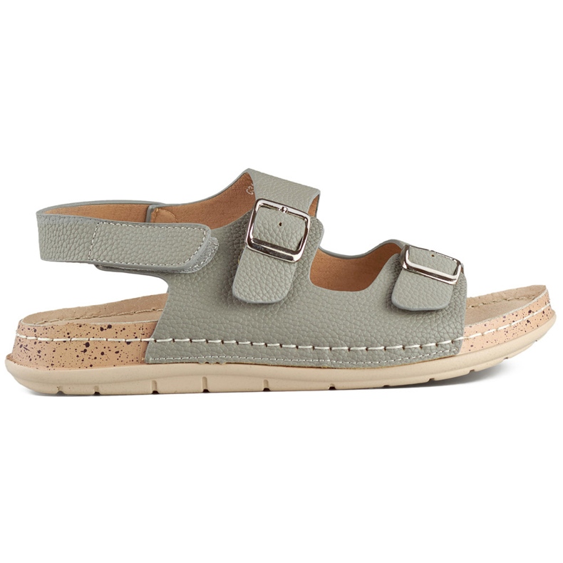 Sandali da donna comodi e leggeri con chiusura in velcro grigio