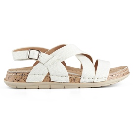 Sandali da donna bianchi con sottopiede in pelle bianco
