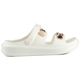 Sandali infradito da donna in gomma con decorazioni bianco