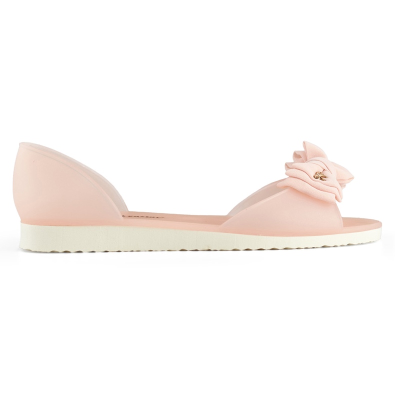 Ballerine aperte rosa chiaro con fiocco