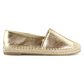 Espadrillas dorate da donna, comode scarpe dorate per l'estate d'oro