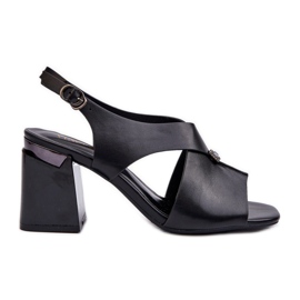 Vinceza Sandali Eleganti da Donna con Tacco Alto, Eco Pelle, Asellesa Nero