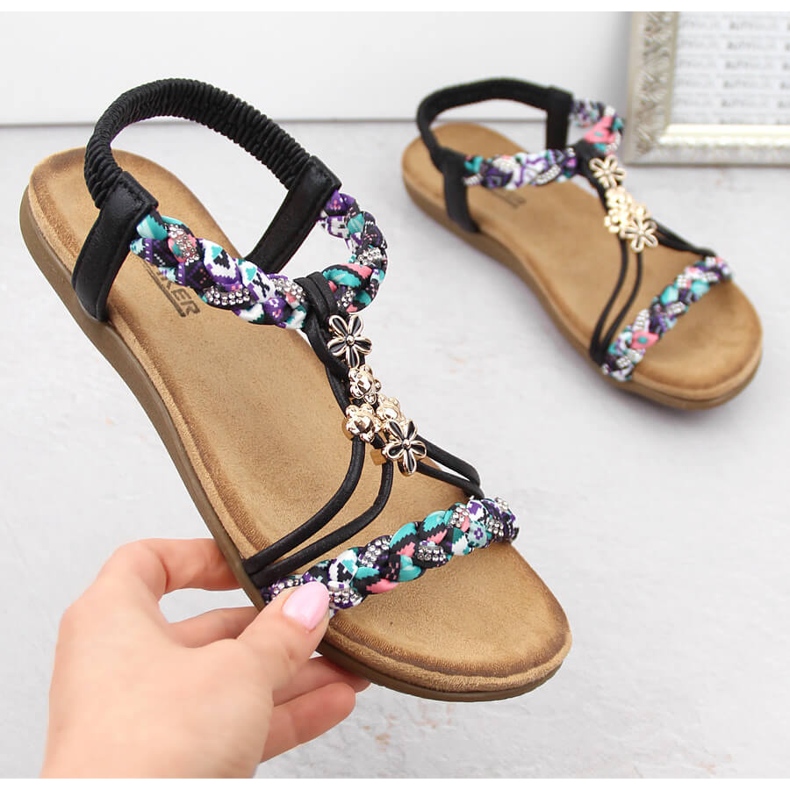 Comodi sandali slip-on da donna, neri Artiker 54C1331 nero