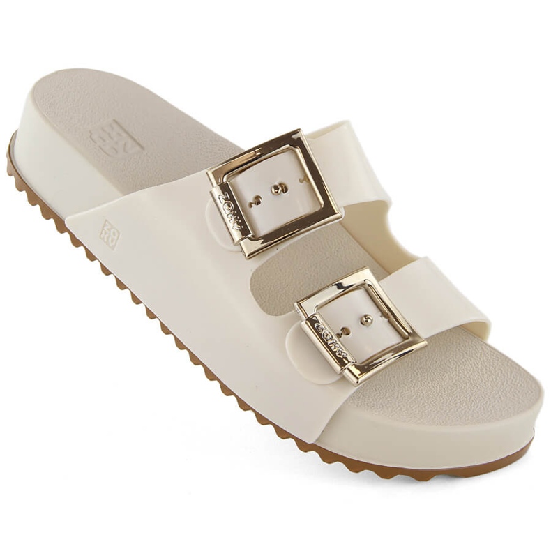 Comode ciabatte da donna, profumate, in gomma flessibile Ekri Zaxy NN285058 beige