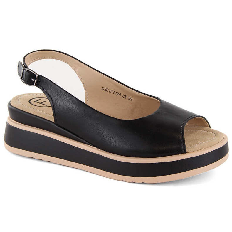 Sandali da donna in pelle nera con plateau Filippo DS6153 nero