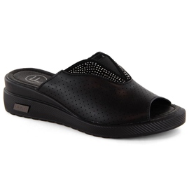 Sandali zeppa da donna in pelle nera Filippo DK6146 nero