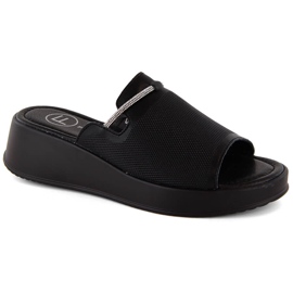Sandali zeppa da donna in pelle nera Filippo DK6067 nero