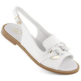 Sandali bianchi da donna Filippo DS6232 con catena bianca