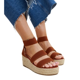 Sandali con zeppa Minna marroni marrone