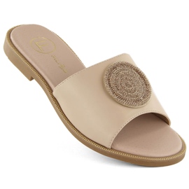 Ciabatte da donna beige con zirconi Filippo DP6217