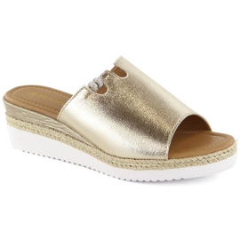 Potocki W WOL145A sandali con zeppa metallizzata, oro d'oro